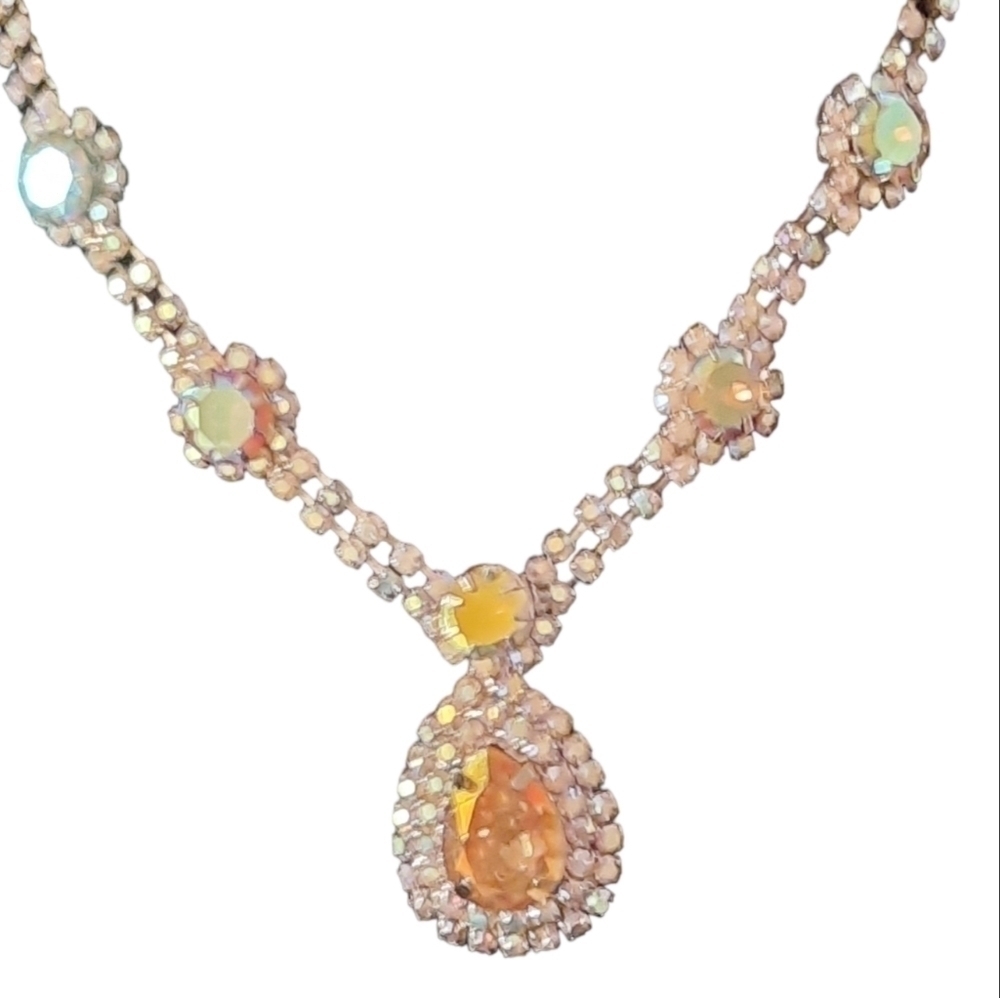 Clear Glass Rhinestone Choker Necklace 6"